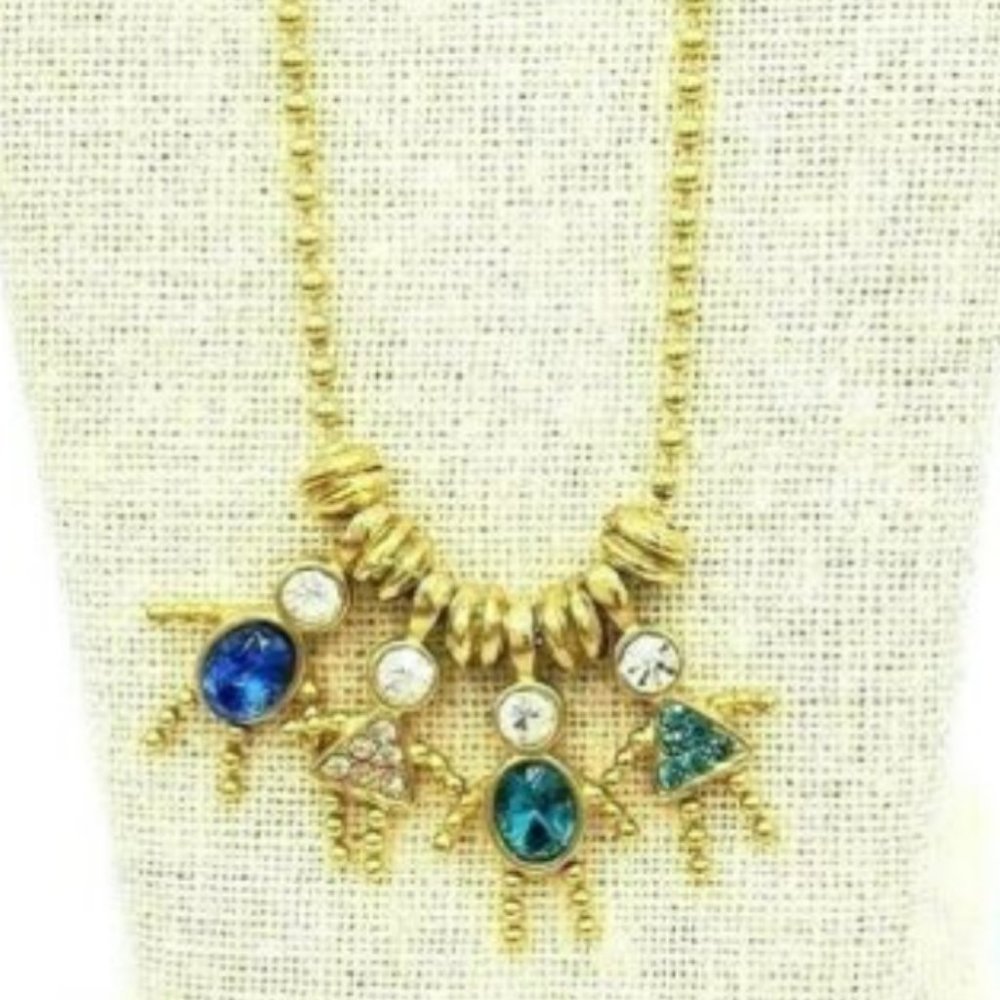 Family Mom Necklace 2 Boys 2 Girls Jeweled Gold